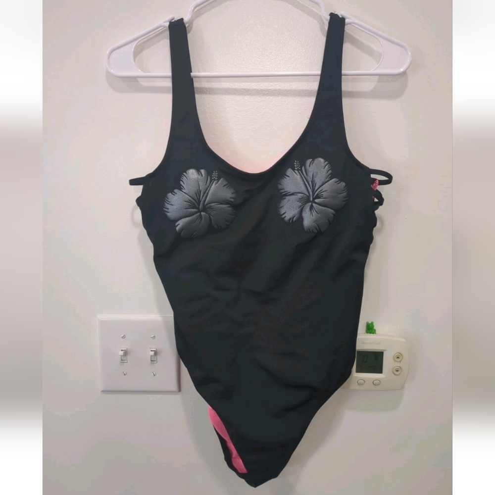 PINK Victoria's Secret Black Swimsuit with Pink Lining